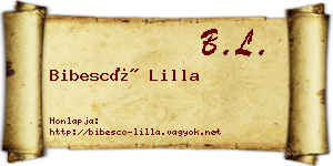 Bibescó Lilla névjegykártya